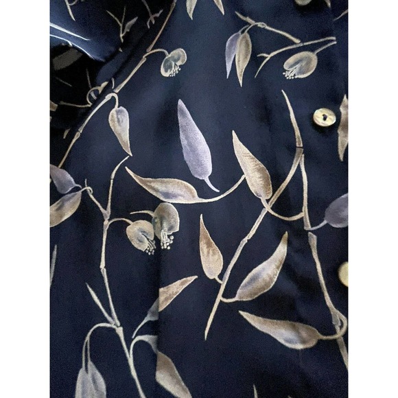 VTG Pendleton Sateen Button Up Blouse Blue Floral Womens‎ Size 10 - Picture 2 of 6